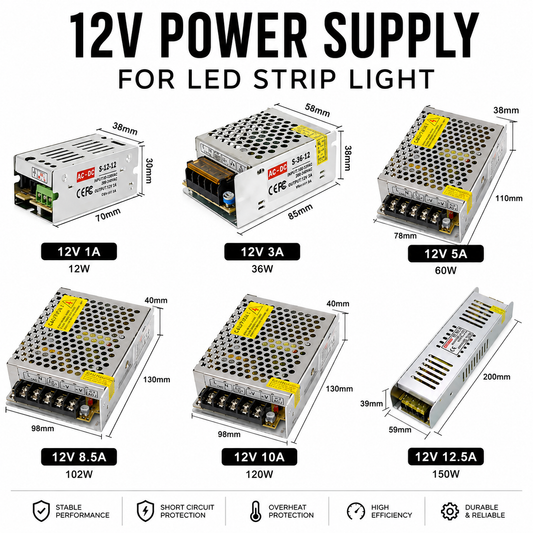 12v Led driver power supply for strip light 36w 60w 100w 120w 150w