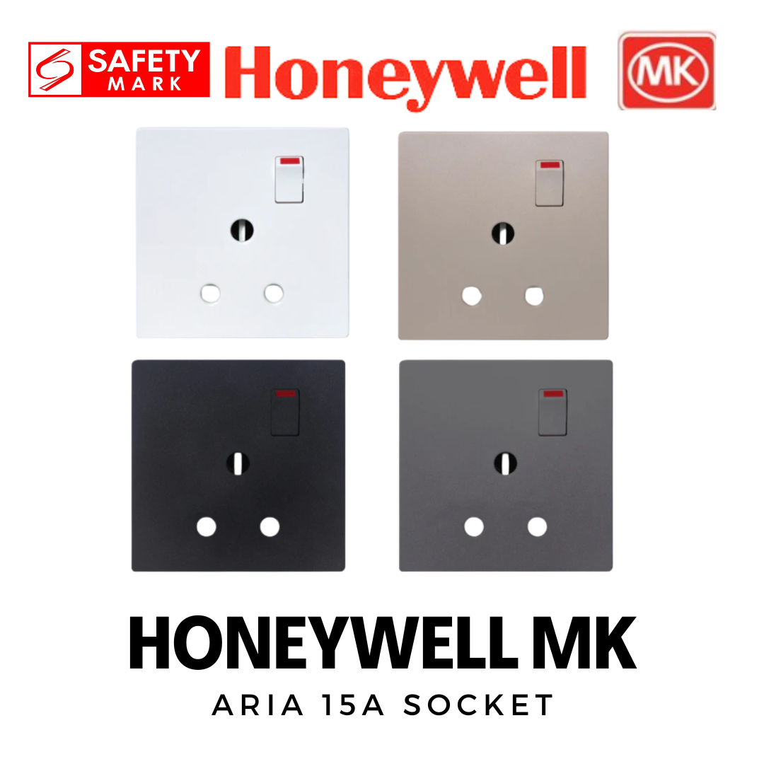 Honeywell MK Aria 单双 13A 插座 带 USB AC 安全标志 玫瑰金 灰色 黑色 白色 4HOME 新加坡