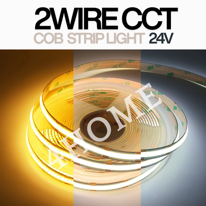 2-Wire Tritone CCT COB LED Strip Light 24V – 8mm High Brightness, 5m Roll | Smart Zigbee Compatible