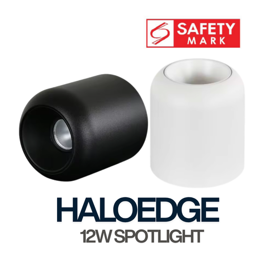 HaloEdge 12W Surface Mounted LED Spotlight – Modern Aluminium Ceiling Light