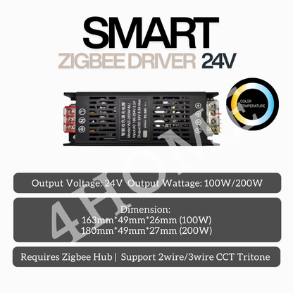 2-Wire Tritone CCT COB LED Strip Light 24V – 8mm High Brightness, 5m Roll | Smart Zigbee Compatible