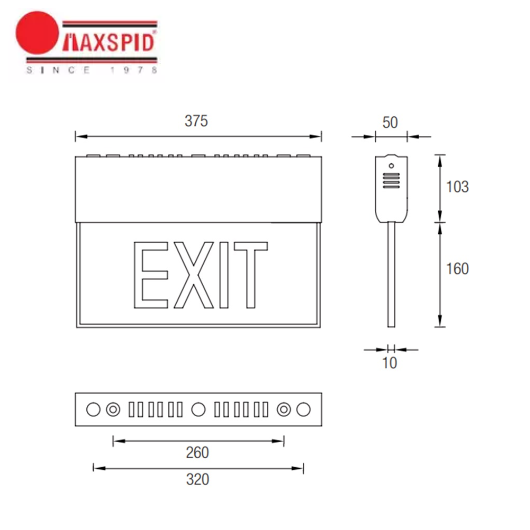 Denko EmEX LED 超薄紧急出口标志 单面 4HOME 新加坡