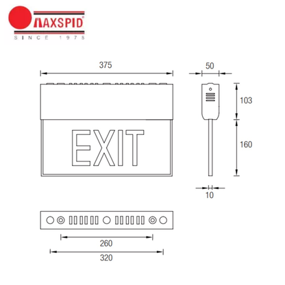 Denko EmEX LED 超薄紧急出口标志 单面 4HOME 新加坡