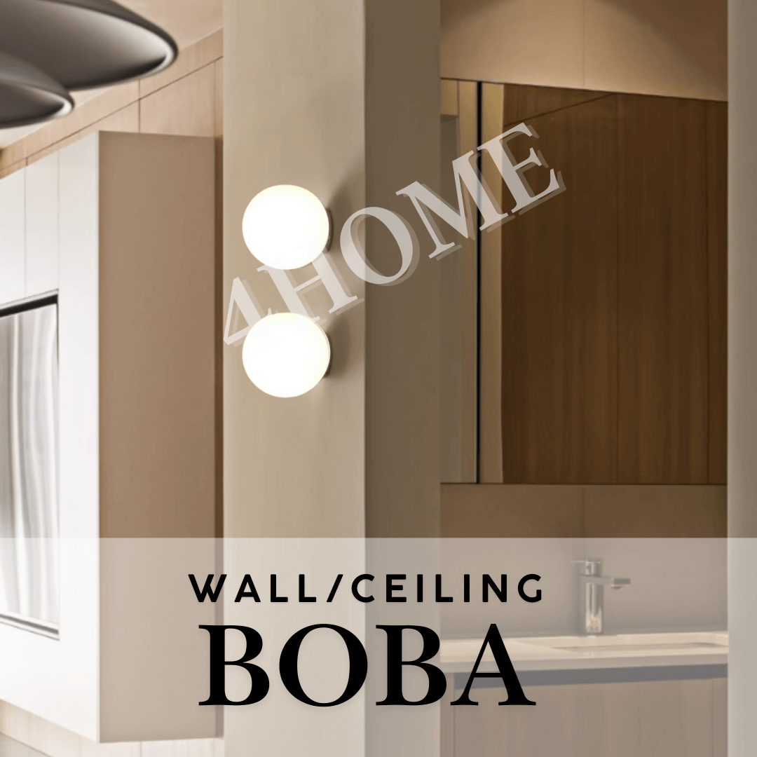 Boba Round Globe Ceiling Light Wall Light Ultra Slim Base 4HOME SINGAPORE - 4HOME