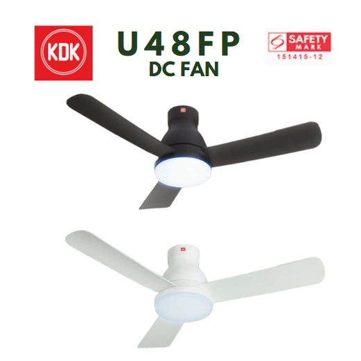 KDK U48FP LED Light DC Ceiling Fan (White/Black) 4HOME SINGAPORE - 4HOME