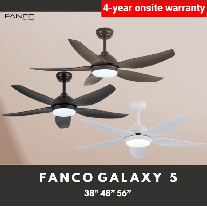 FANCO Galaxy 5 DC Ceiling Fan 5 Blades 24W 38 48 56 Inch 4HOME SINGAPORE - 4HOME