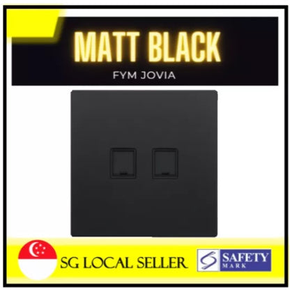 FYM Jovia 2Gang CAT6 Matt Black Space Grey White 4HOME SINGAPORE - 4HOME