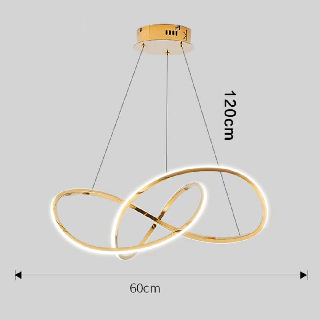 Premium Lux Gold Contemporary Infinity Pendant Light Tritone with Remote Control