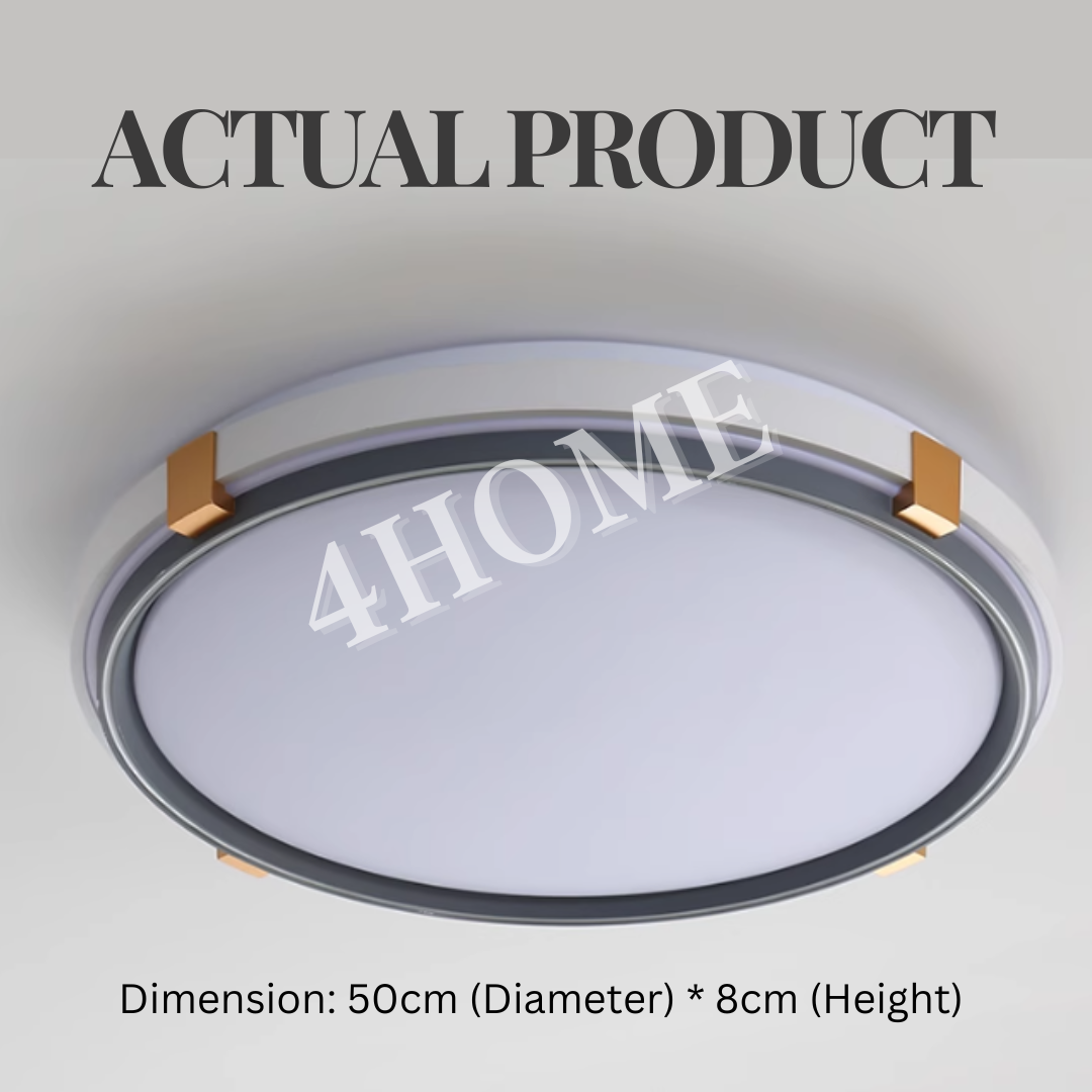 Premium Space Grey with Gold LED Ceiling Light Twist & Turn Tritone Daylight Warm White Bedroom Living Room Kitchen 50cm 4HOME SINGAPORE - 4HOME