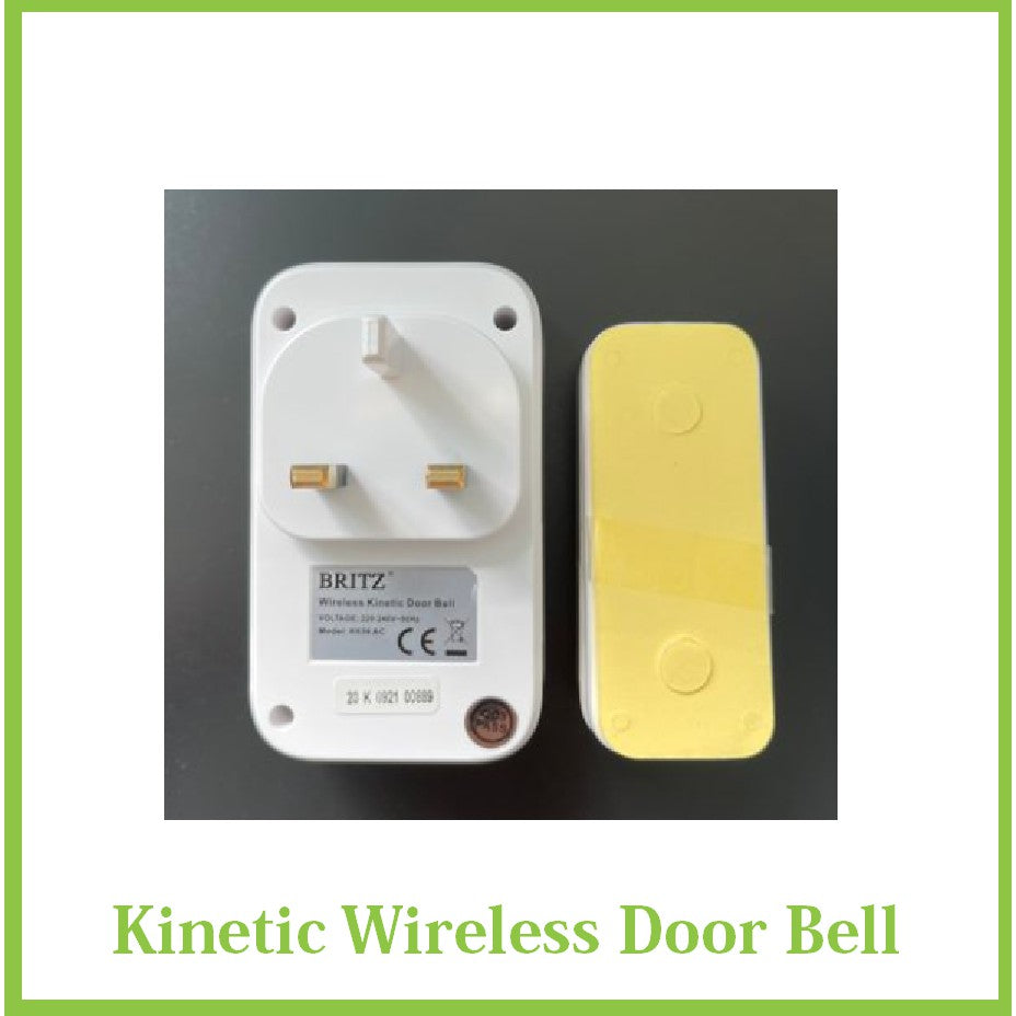 Britz Wireless Battery-Free Kinetic Doorbell Door Bell Chime Set 4HOME SINGAPORE - 4HOME