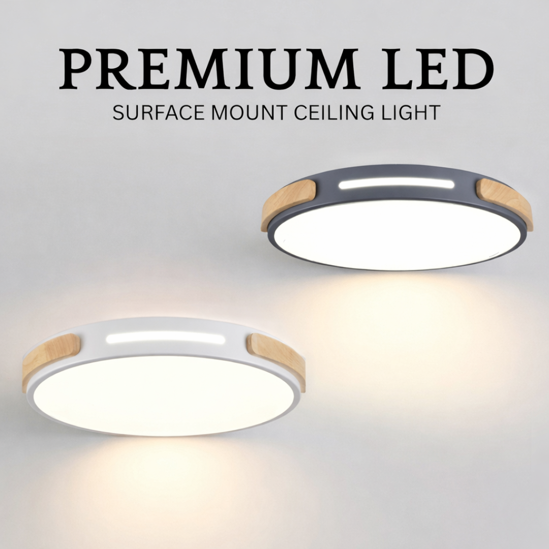 4HOME SINGAPORE 18W 24W 36W White Grey with Wood LED Nordic Ceiling Light