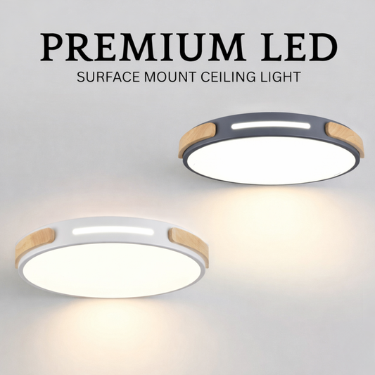 4HOME SINGAPORE 18W 24W 36W White Grey with Wood LED Nordic Ceiling Light