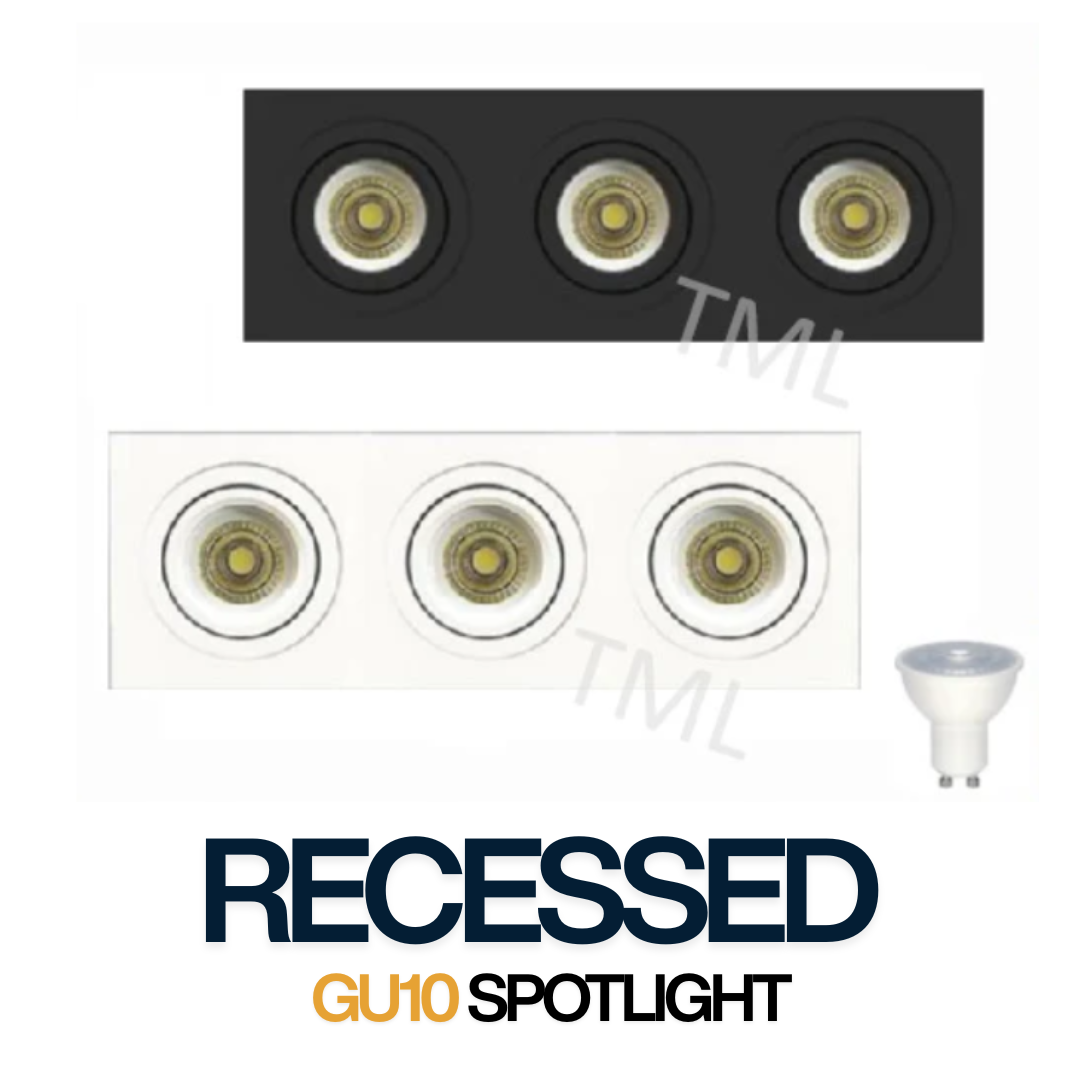 三头可旋转 LED 聚光灯 嵌入式筒灯 聚光灯 GU10 4HOME 新加坡