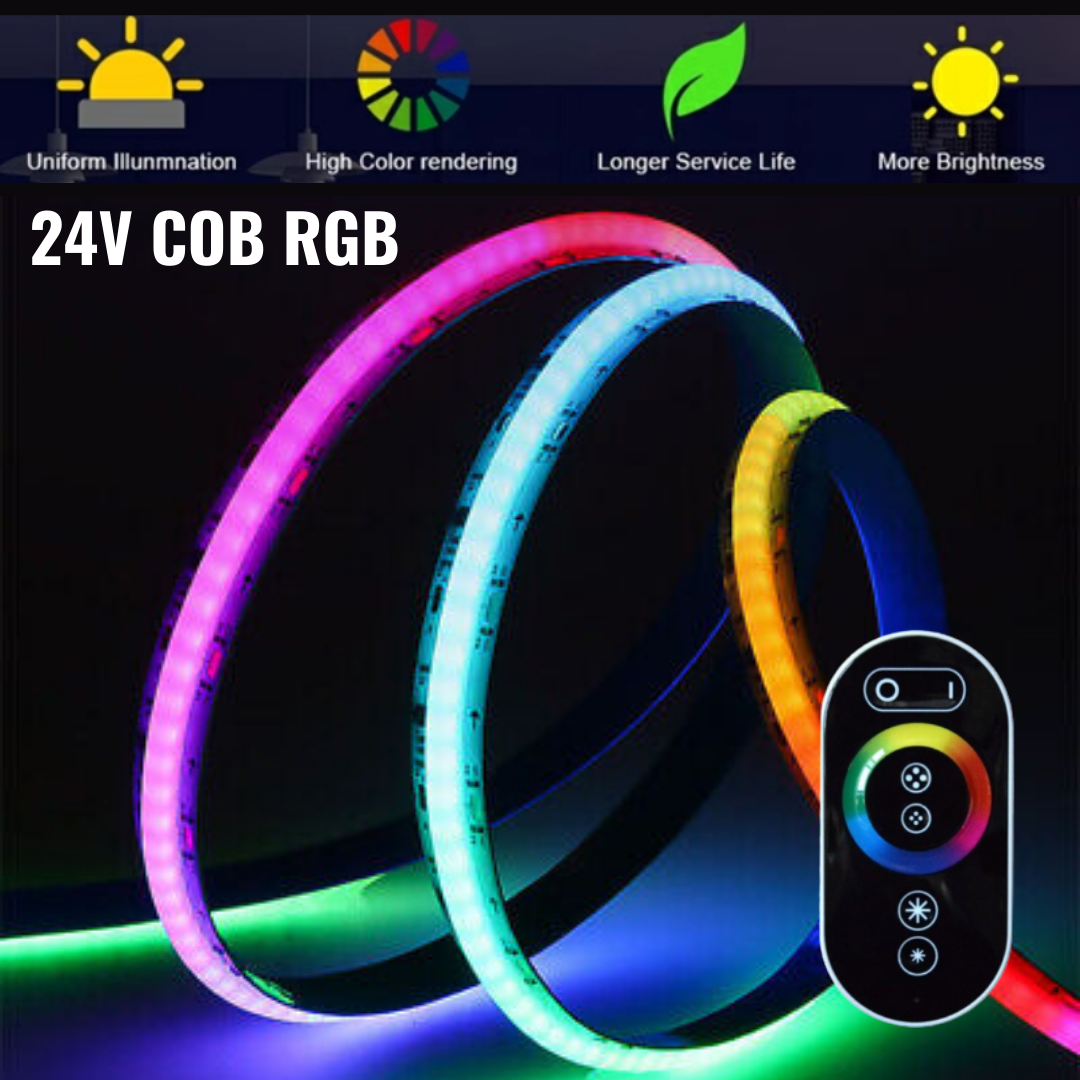 24V RGB Dimmable COB LED Strip Light