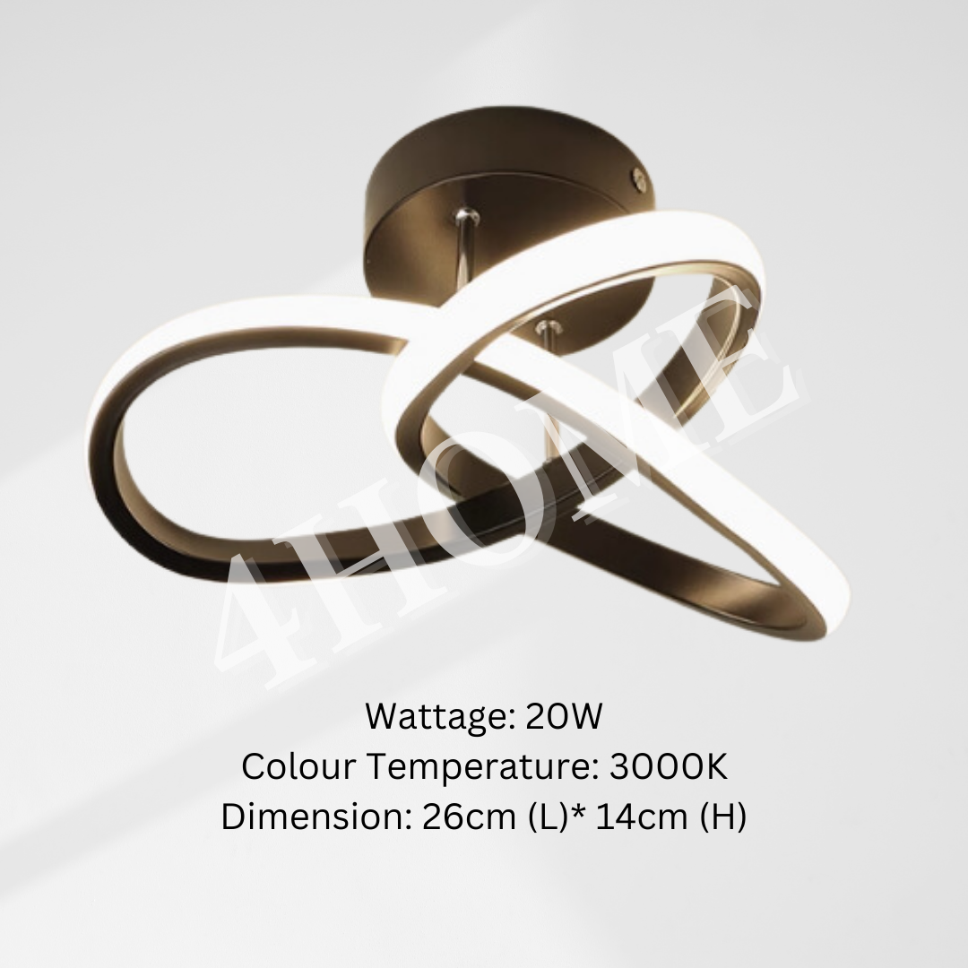 Black Infinity Halo Corridor Led Ceiling Lights Home Entrance Balcony Storeroom Service Yard 4HOME SINGAPORE - 4HOME