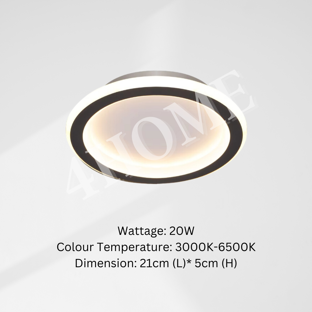 Black Infinity Halo Corridor Led Ceiling Lights Home Entrance Balcony Storeroom Service Yard 4HOME SINGAPORE - 4HOME