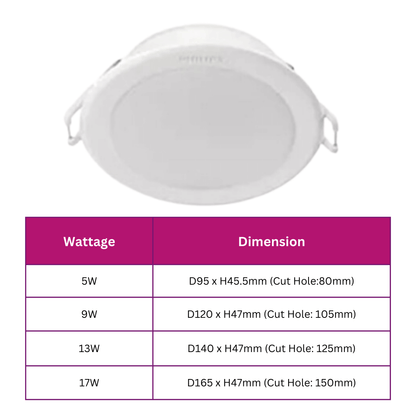 Philips Meson Scene Switch LED Downlight Tri-Color 3Tone Round 4HOME SINGAPORE - 4HOME