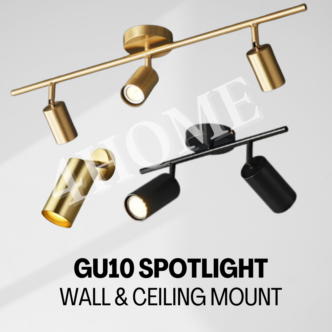 Premium Gold Black Wall Light Ceiling Spotlight Single Head 2Head 3Head GSE 4HOME SINGAPORE - 4HOME