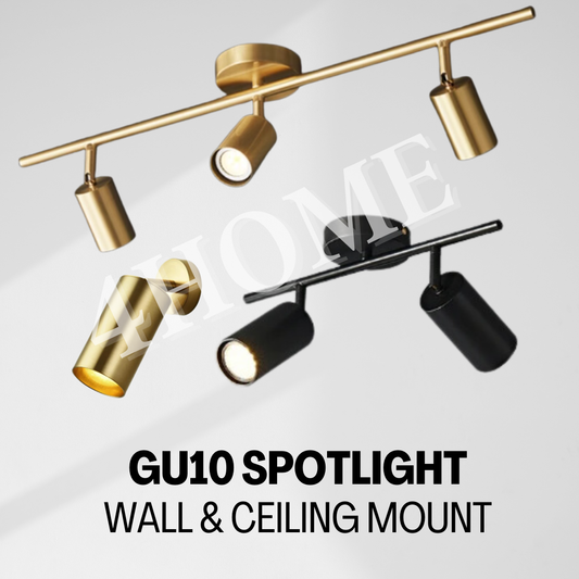 Premium Gold Black Wall Light Ceiling Spotlight Single Head 2Head 3Head GSE 4HOME SINGAPORE - 4HOME