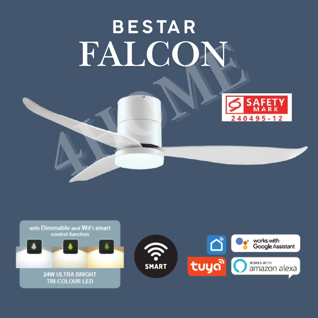 Bestar Falcon New Hugger DC Smart Ceiling fan Wifi 4blades 3blades 2blades 4HOME SINGAPORE - 4HOME