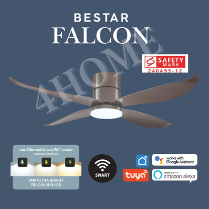 Bestar Falcon New Hugger DC Smart Ceiling fan Wifi 4blades 3blades 2blades 4HOME SINGAPORE - 4HOME