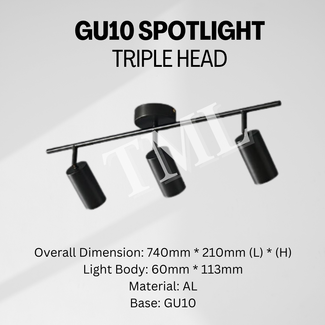 Premium Gold Black Wall Light Ceiling Spotlight Single Head 2Head 3Head GSE 4HOME SINGAPORE - 4HOME