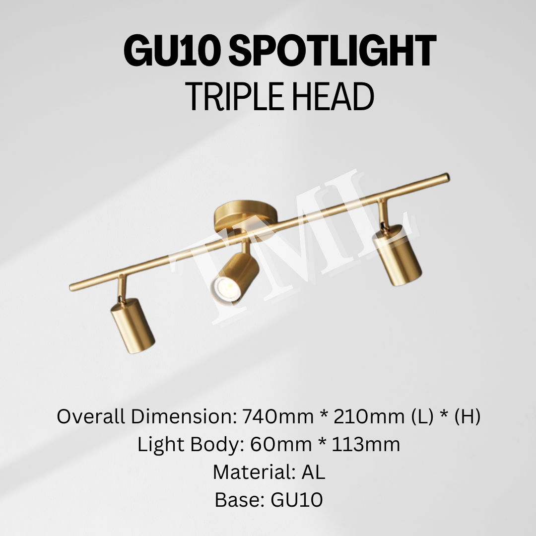 Premium Gold Black Wall Light Ceiling Spotlight Single Head 2Head 3Head GSE 4HOME SINGAPORE - 4HOME