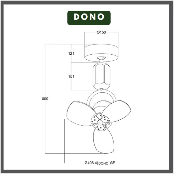 Fanco Corner Wall Fan DONO NANO VINO ceiling fan 4HOME SINGAPORE - 4HOME