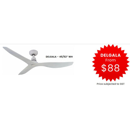 Fanco DELGALA DC Ceiling Fan 45" 52" (Safety Mark) 4HOME SINGAPORE - 4HOME