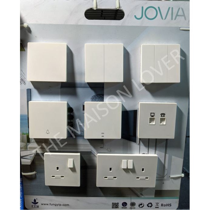 FYM Jovia Matt Black Grey White Frameless Switch Socket 4HOME SINGAPORE - 4HOME