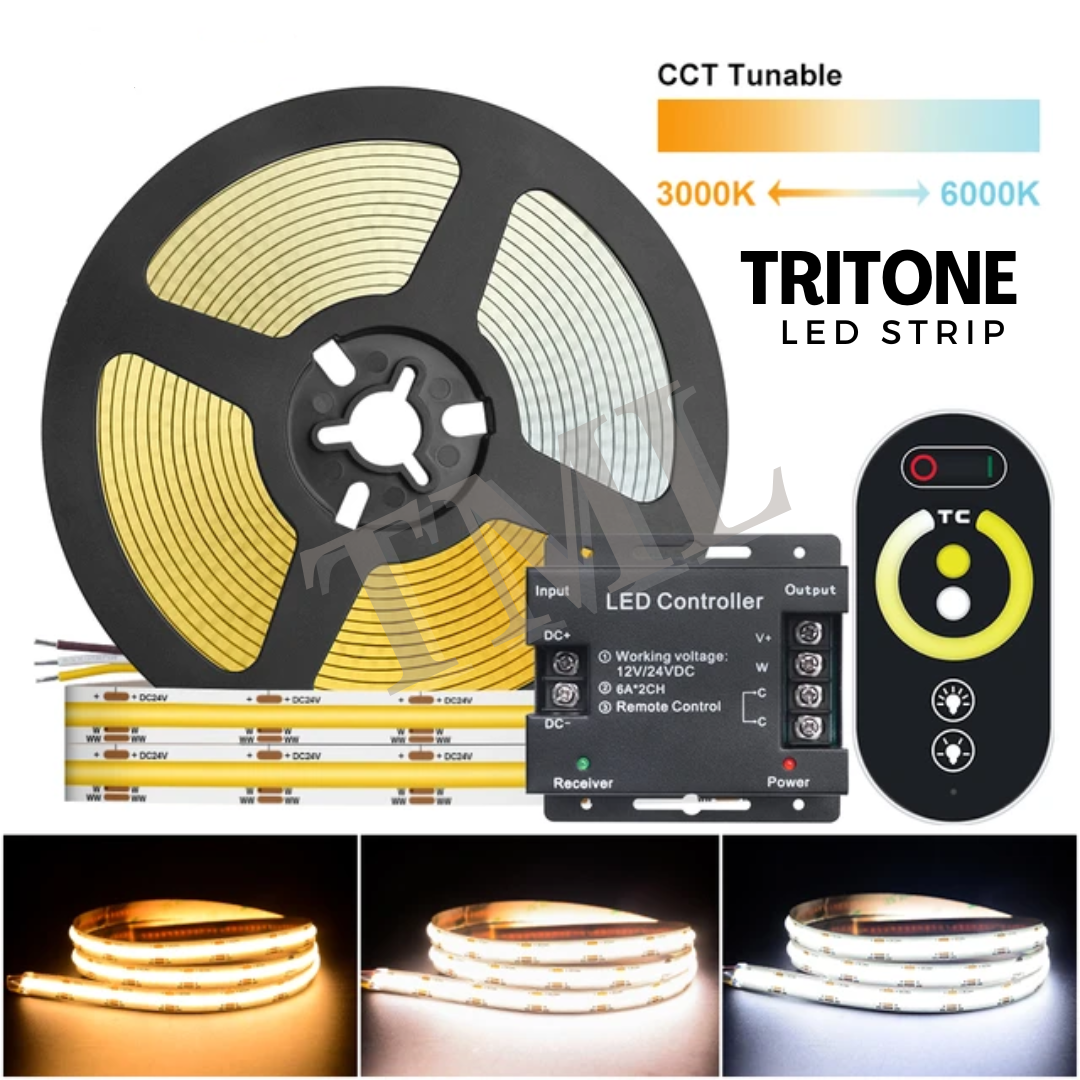 Tri-tone COB LED Strip Light 3tone Dimmable 5meters 4HOME SINGAPORE - 4HOME