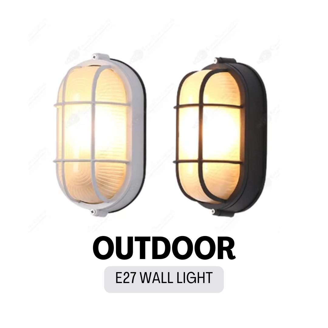Outdoor Waterproof Wall Light Aluminium Black White E27 4HOME SINGAPORE - 4HOME