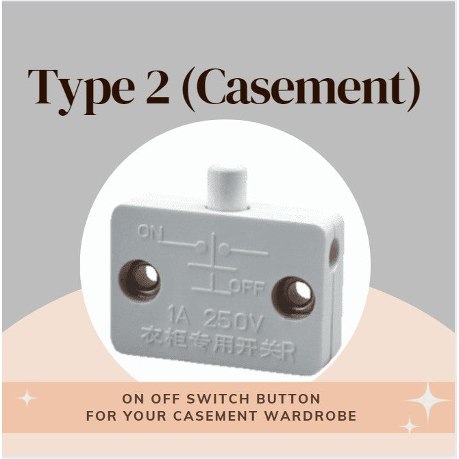 [SG Local Seller] Cabinet Wardrobe Mini On Off Light Switch Casement Sliding Door Switch 4HOME SINGAPORE - 4HOME