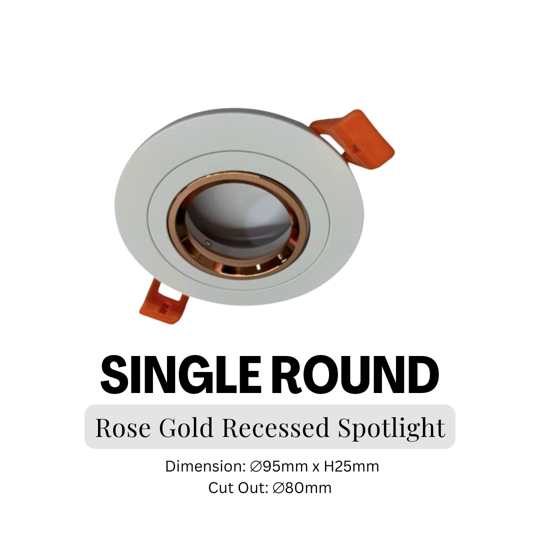 Black White Rose Gold GU10 Recessed Spot Light Single head double head Triple head 4HOME SINGAPORE - 4HOME