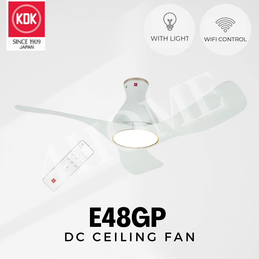 KDK Airy 48" E48GP E48HP Smart Ceiling Fan with Wifi 4HOME SINGAPORE - 4HOME