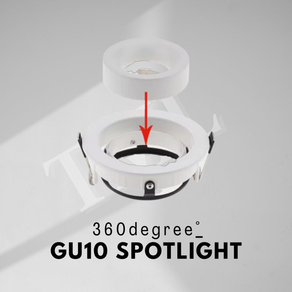 360 Adjustable GU10 Recessed Anti-Glare  Spotlight – White GU10