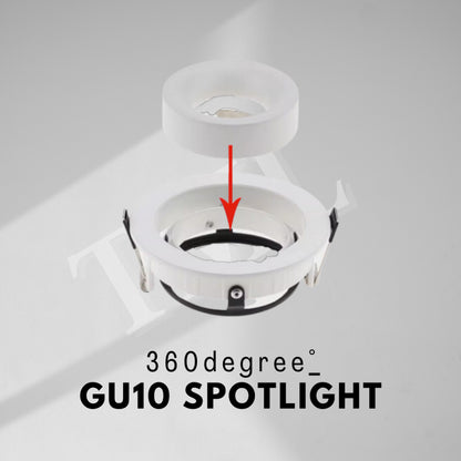 360 Adjustable GU10 Recessed Anti-Glare  Spotlight – White GU10