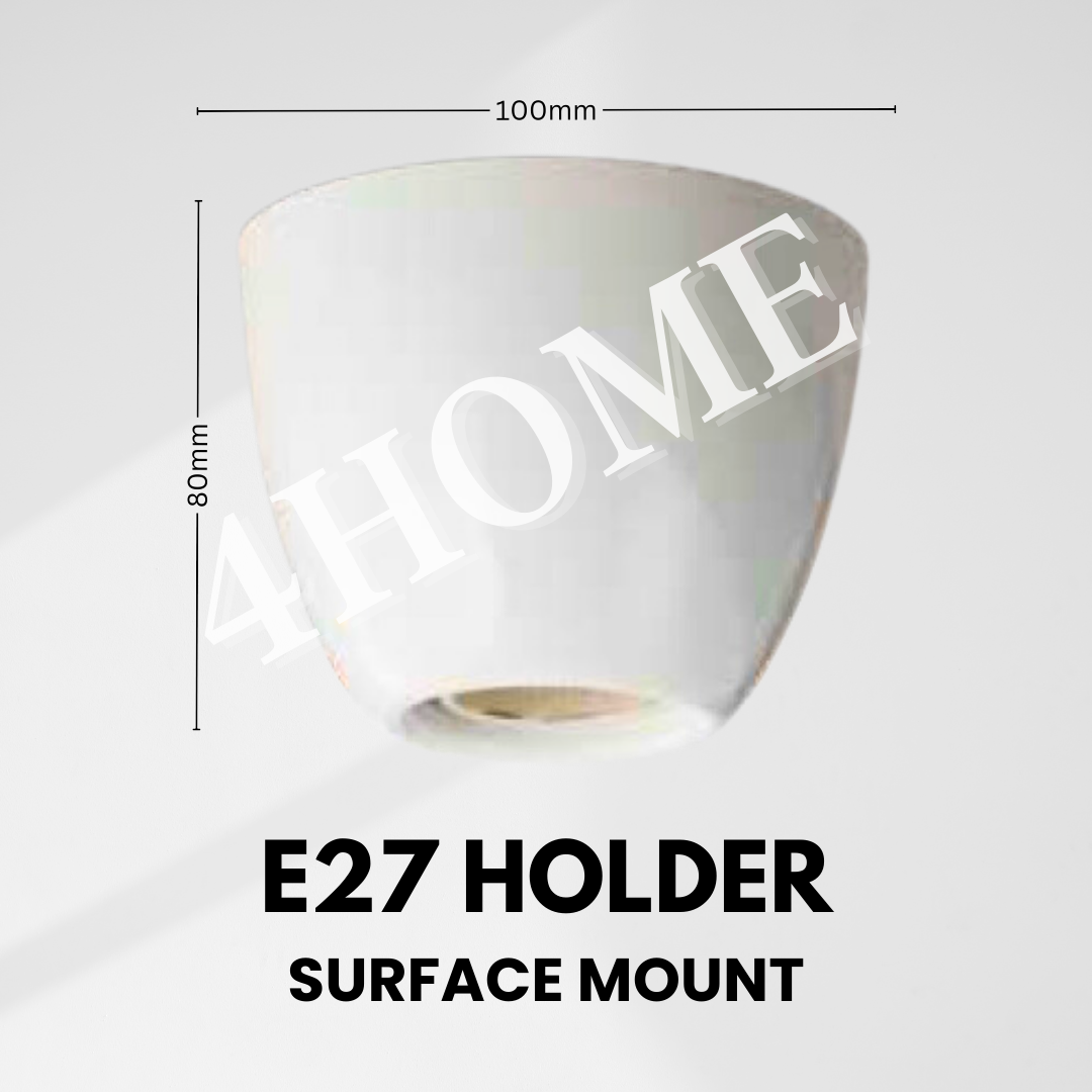 E27 Lamp Holder Ceiling Light Wall Light Bulb Holder White Chrome Wood Rose Gold 4HOME SINGAPORE - 4HOME
