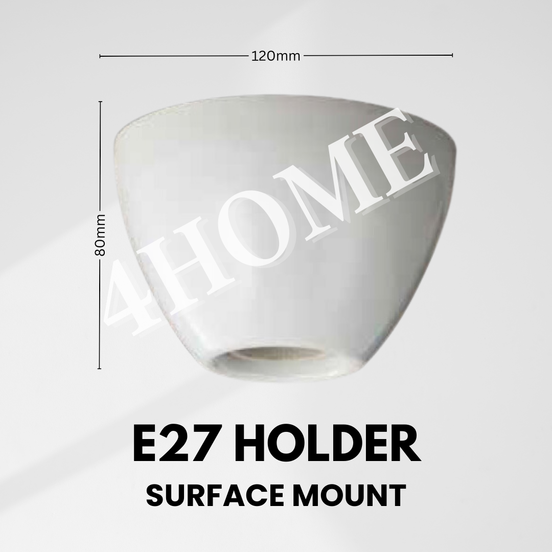 E27 Lamp Holder Ceiling Light Wall Light Bulb Holder White Chrome Wood Rose Gold 4HOME SINGAPORE - 4HOME