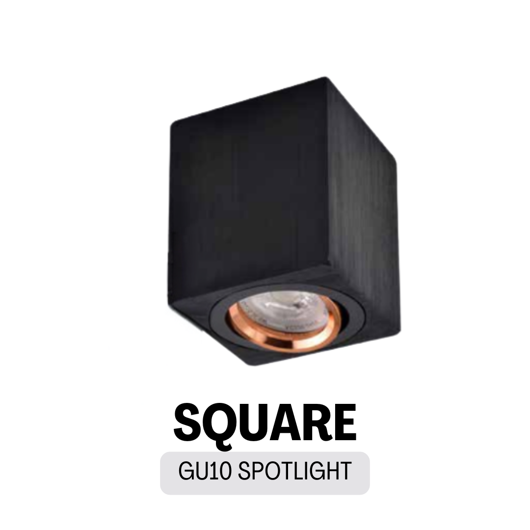 Premium Cylindrical Square Adjustable GU10 Spotlight Black White Rose Gold Replaceable Rotatable 4HOME SINGAPORE - 4HOME