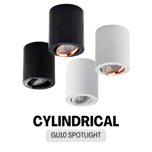 Premium Cylindrical Round Adjustable GU10 Spotlight Black White Rose Gold Replaceable Rotatable 4HOME SINGAPORE - 4HOME