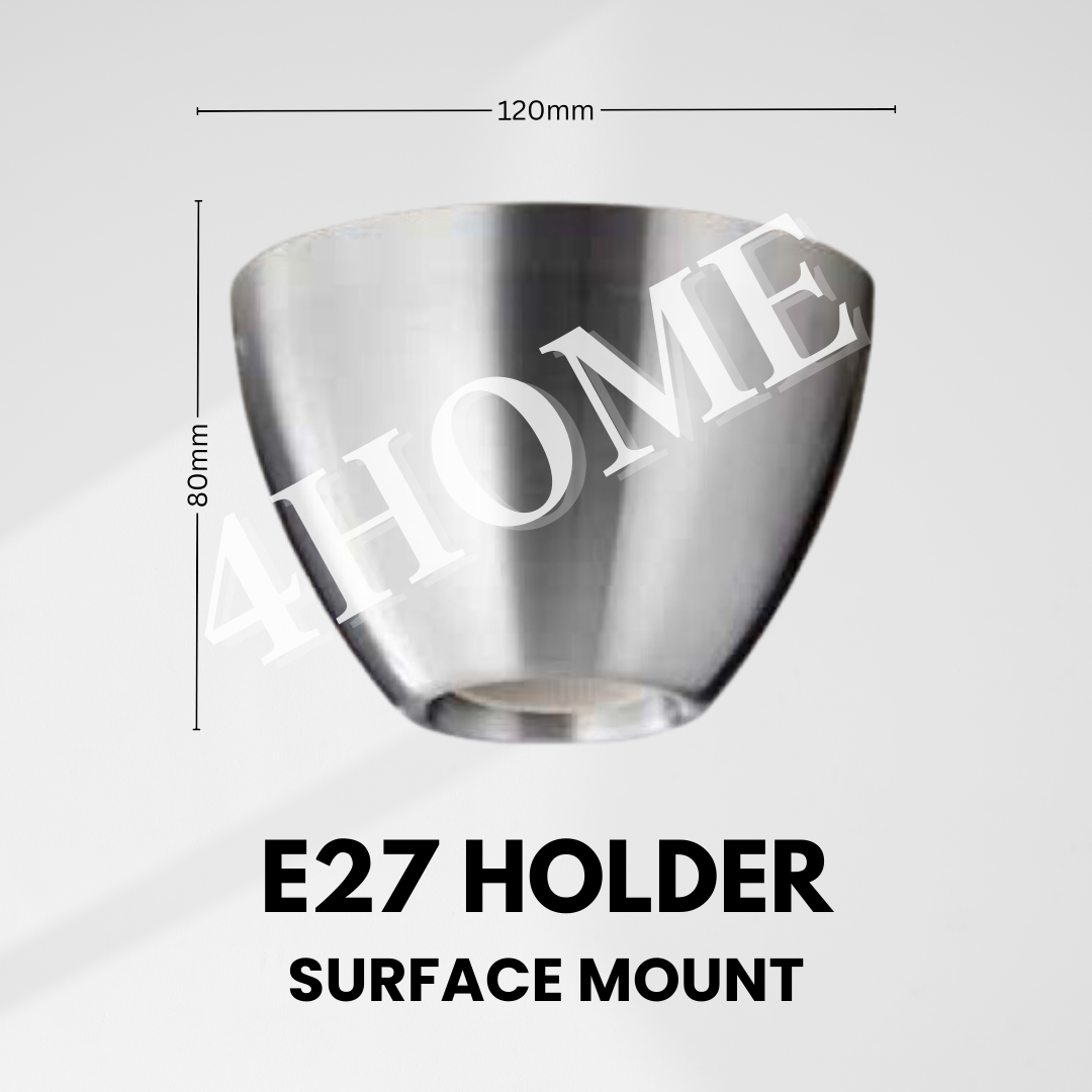 E27 Lamp Holder Ceiling Light Wall Light Bulb Holder White Chrome Wood Rose Gold 4HOME SINGAPORE - 4HOME