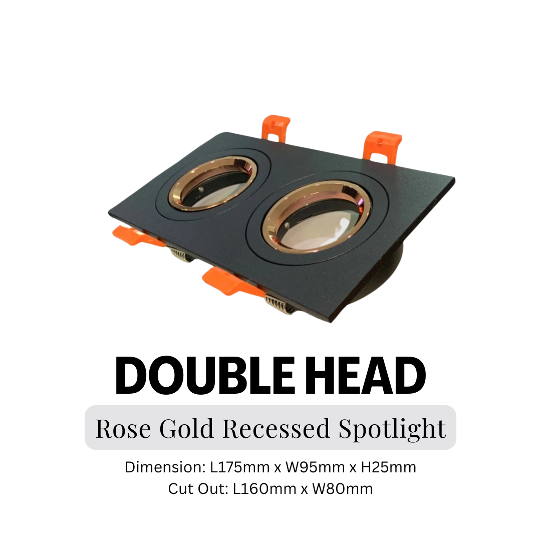 Black White Rose Gold GU10 Recessed Spot Light Single head double head Triple head 4HOME SINGAPORE - 4HOME