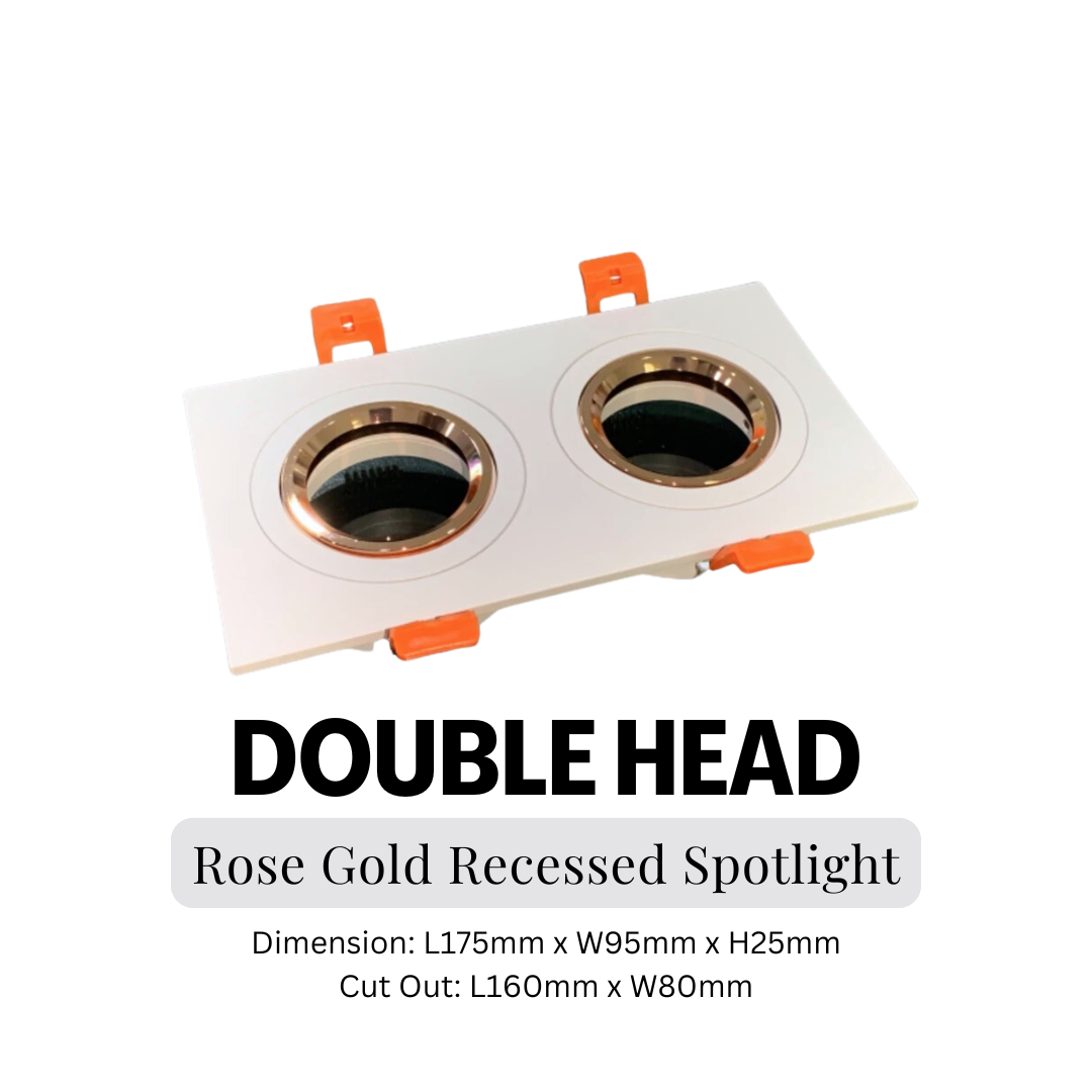 Black White Rose Gold GU10 Recessed Spot Light Single head double head Triple head 4HOME SINGAPORE - 4HOME