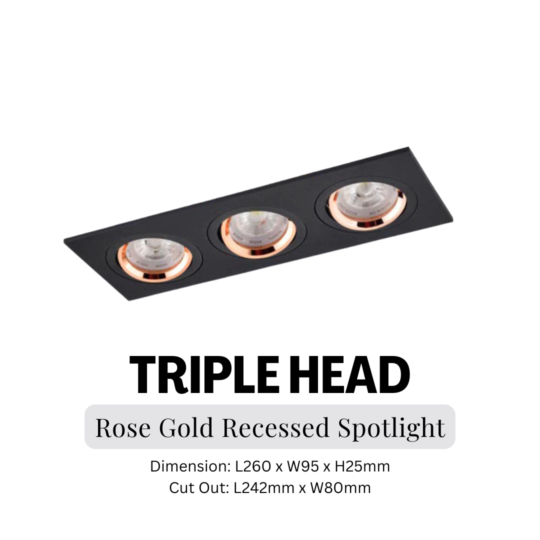 Black White Rose Gold GU10 Recessed Spot Light Single head double head Triple head 4HOME SINGAPORE - 4HOME