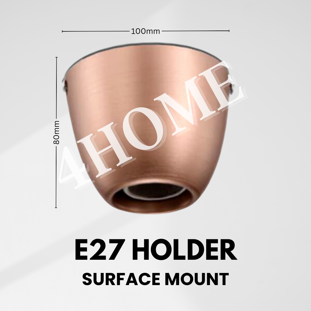 E27 Lamp Holder Ceiling Light Wall Light Bulb Holder White Chrome Wood Rose Gold 4HOME SINGAPORE - 4HOME