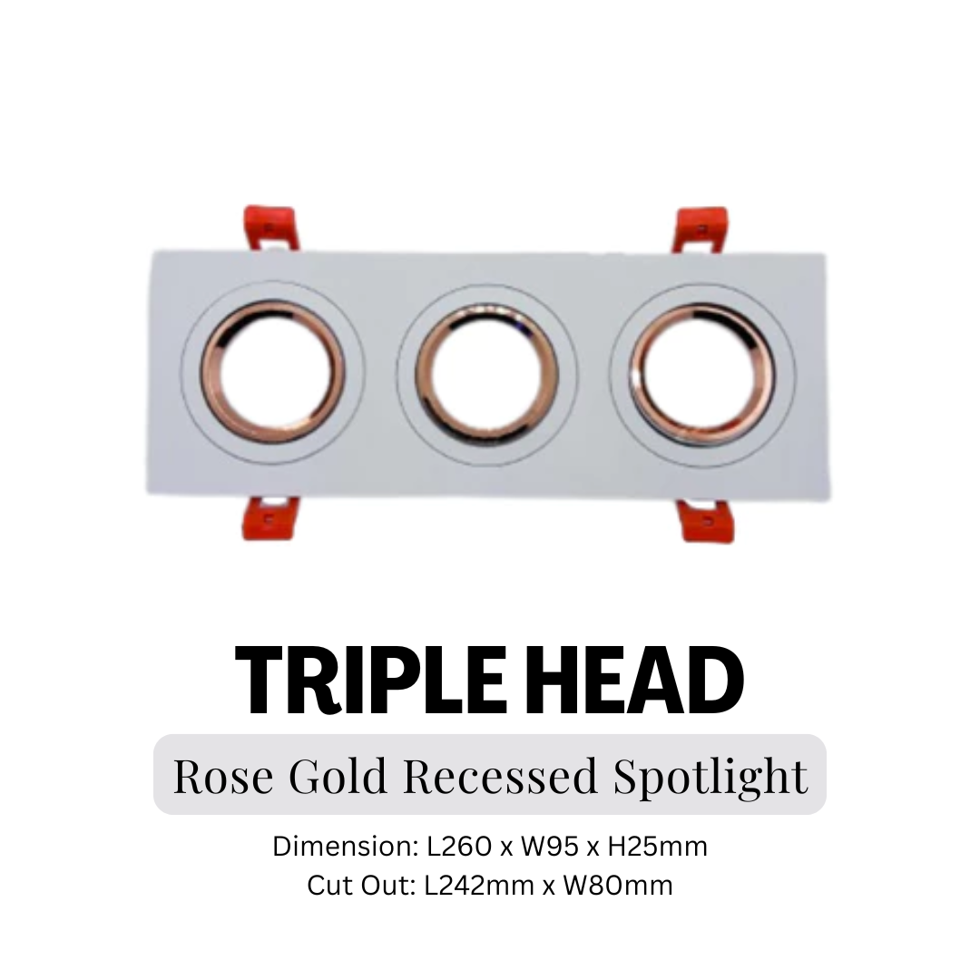 Black White Rose Gold GU10 Recessed Spot Light Single head double head Triple head 4HOME SINGAPORE - 4HOME