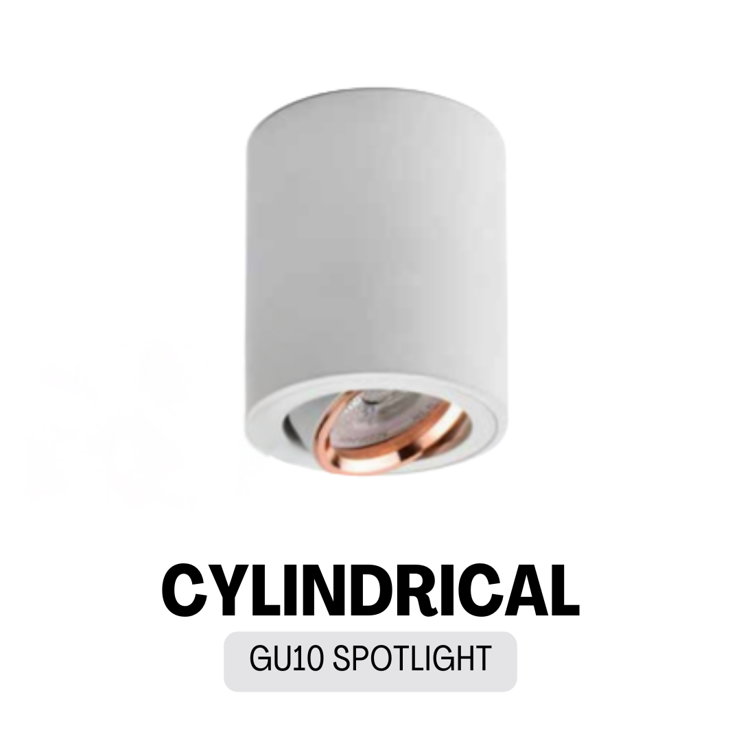 Premium Cylindrical Round Adjustable GU10 Spotlight Black White Rose Gold Replaceable Rotatable 4HOME SINGAPORE - 4HOME