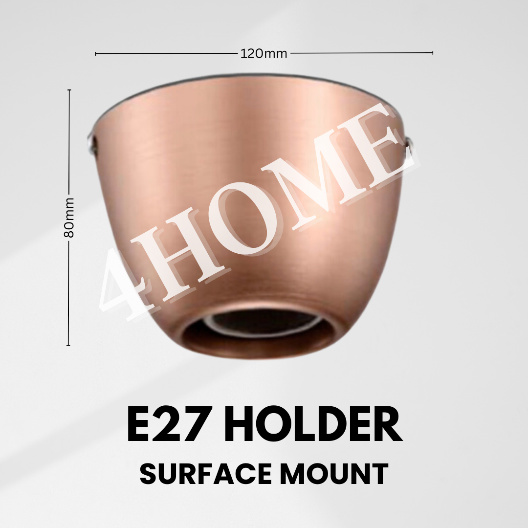 E27 Lamp Holder Ceiling Light Wall Light Bulb Holder White Chrome Wood Rose Gold 4HOME SINGAPORE - 4HOME