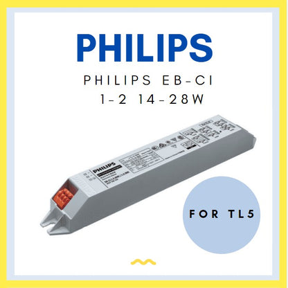 Philips Electronic Ballast EB-Ci 1-2 36W / 1-4 18W EB-Ci 1-2 14-28W for TL5 TLD 4HOME SINGAPORE - 4HOME